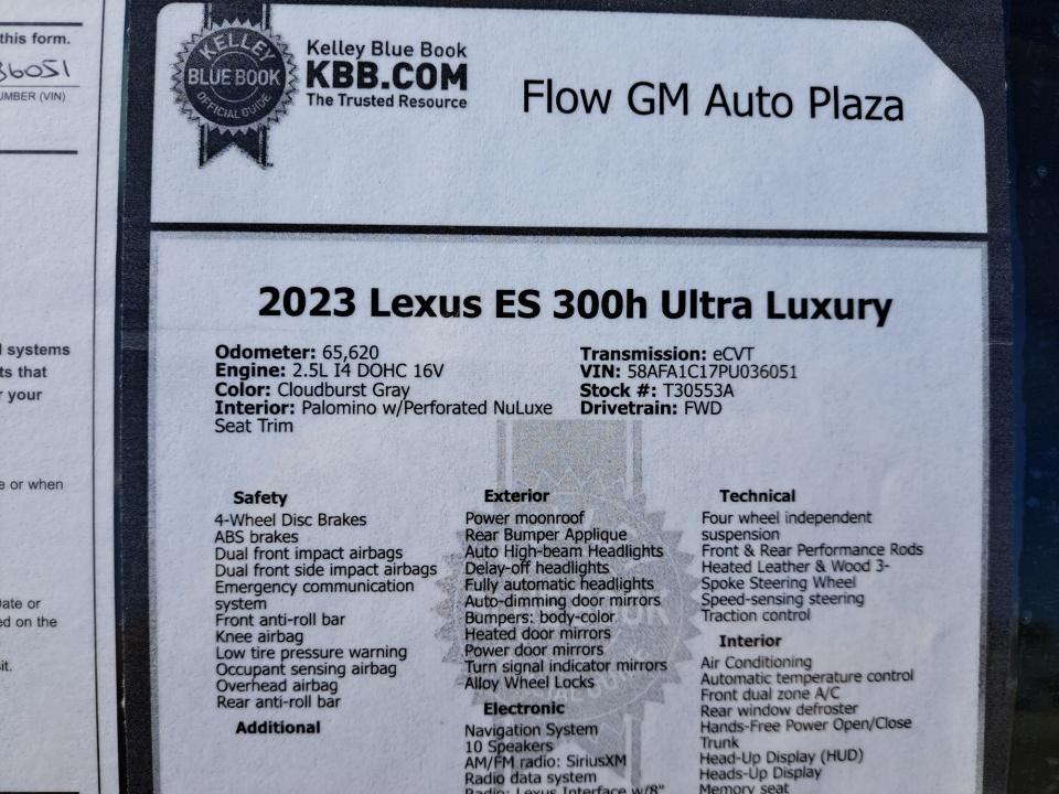 2023 Lexus ES 300h ES 300h Ultra Luxury